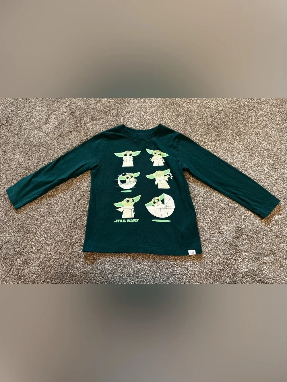 Star Wars Gap Collab Toddler Boy Girl Green long sleeve thermal shirt 4T